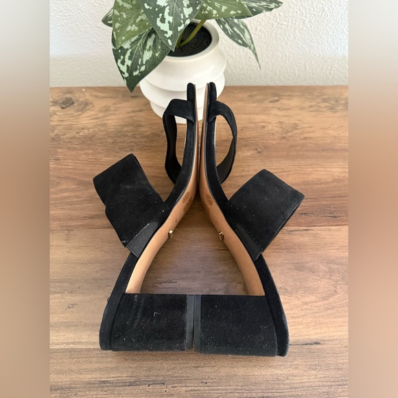 42 gold liya slide sandals with block heel in suede black size 8.5/39. - Picture 5 of 8